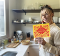 Load image into Gallery viewer, Yellow and red floral sponge with betty white quote and inspiring quote perfect eco paper towels alternative for women