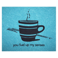 Load image into Gallery viewer, you fuel up my senses—coffee in teal - Swedish Dishcloths soakitup.shop
