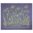 Load image into Gallery viewer, GARDENING Good for the SOIL, Great for the SOUL Purple, reusable Swedish sishcloth replaces 1500 paper towels.