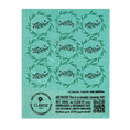 Load image into Gallery viewer, Teal eco-friendly cleaning cloth with black and red botanical joy wreath clard patterns from joy holiday wreath series