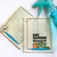 Load image into Gallery viewer, Sh*t Happens Soak iT Up Cactus Clards—Greetings that turn into reusable cleaning cloths soakitup.shop