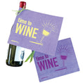 Load image into Gallery viewer, Purple time to wine white Swedish dishcloth with yellow and purple graphic design eco-friendly soakitup.shop