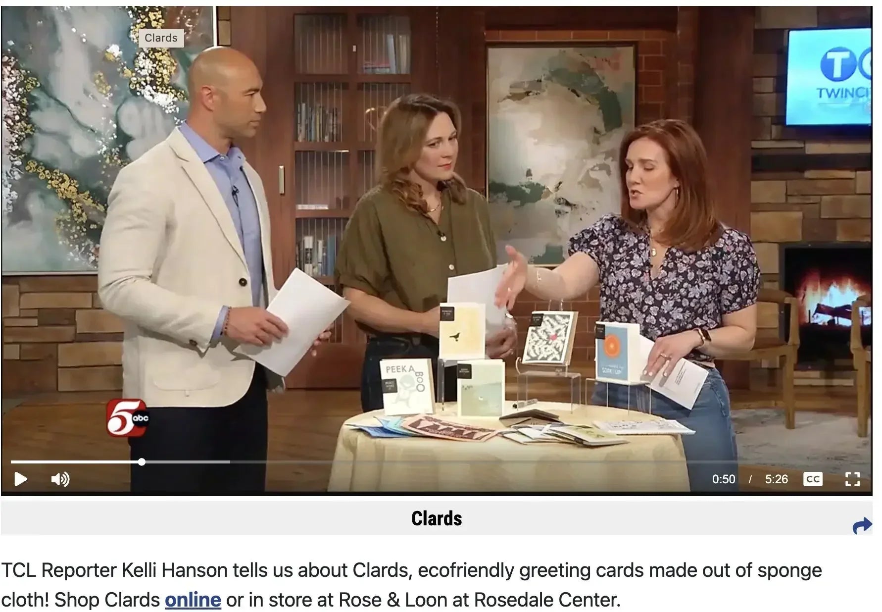 TCL featured Clards as the next BIG thing. Clards are guiltless greetings that turn into reusable cleaning cloths