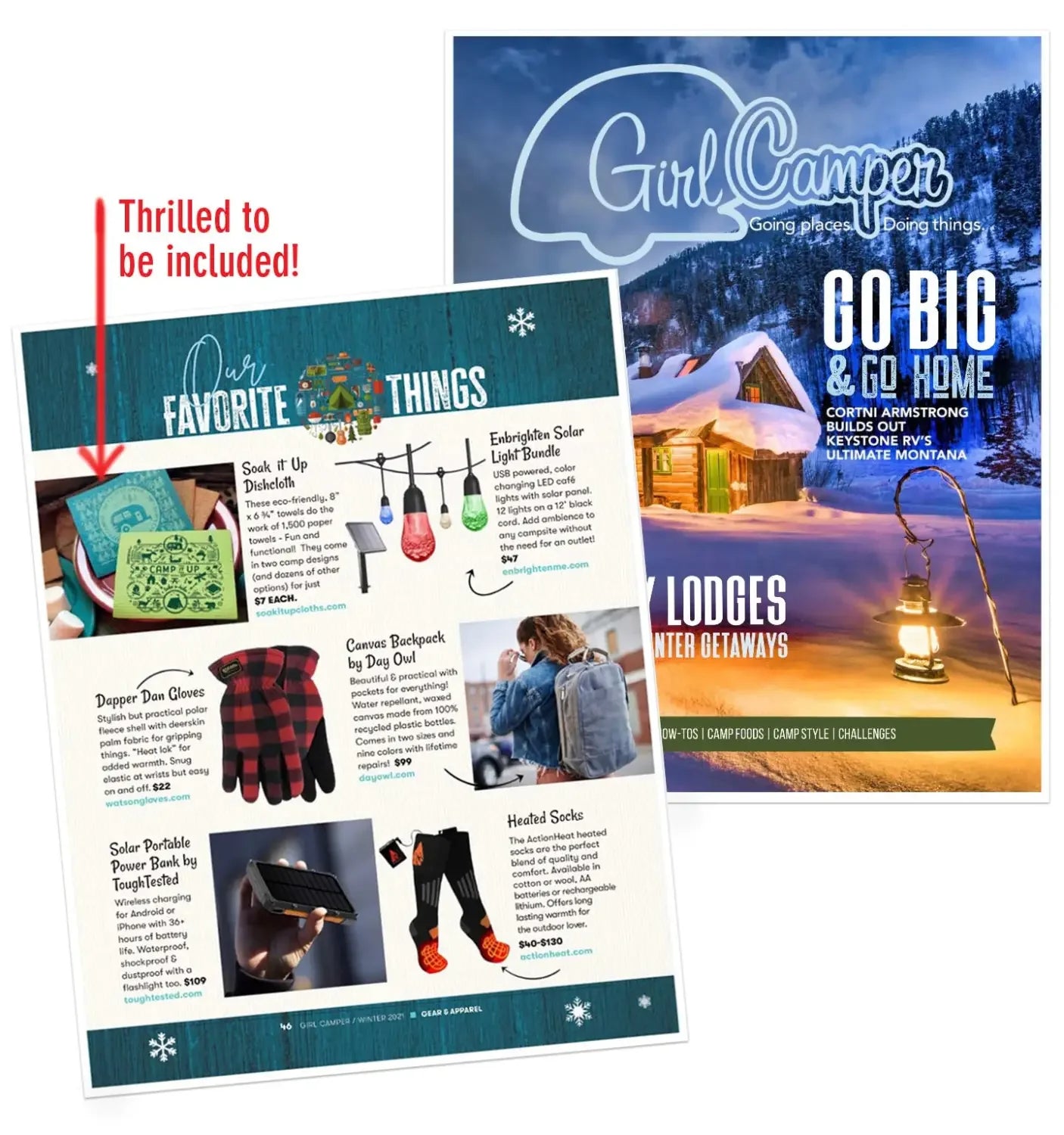 Soak iT Up Cloths a favorite thing in Girl Camper Magazine!