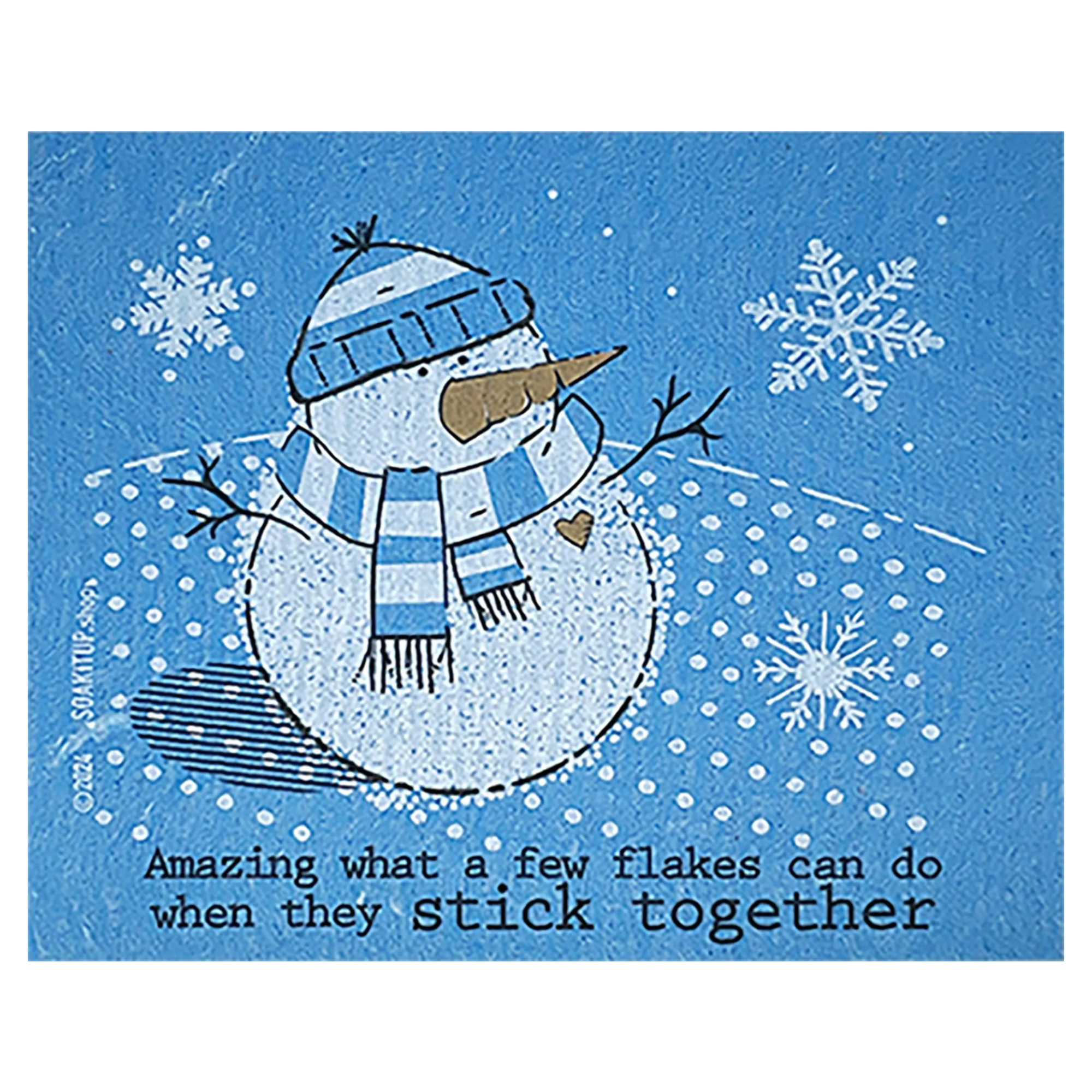 Amazing What Flakes Can Do When they Stick Together Cute Blue Swedish dishcloth