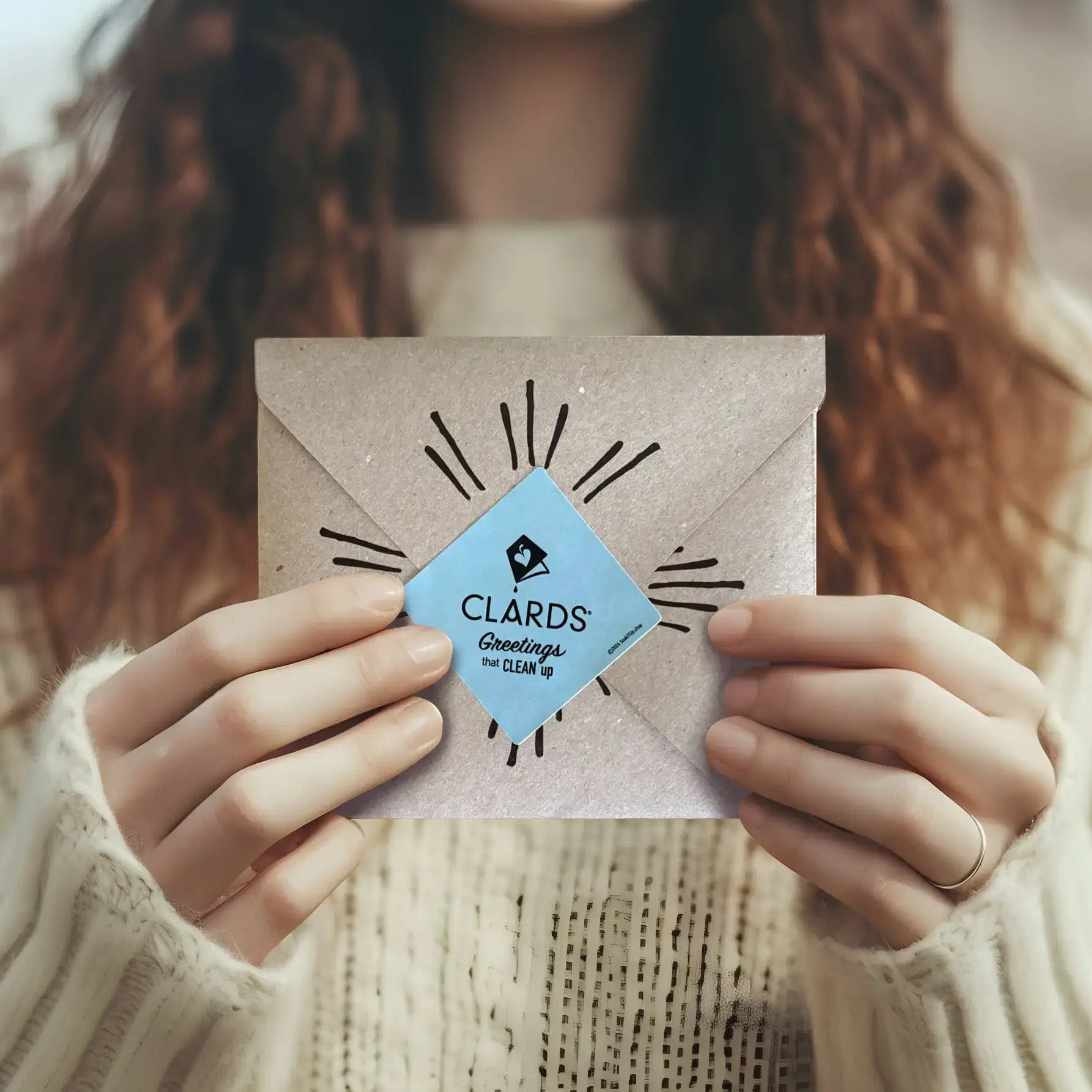 Clards Envelope 2-in-1 Greeting Clard® & Eco Cloth 