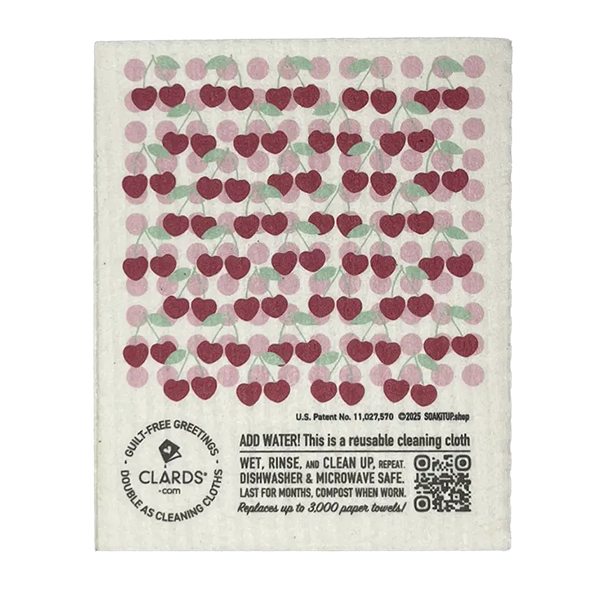 Cherish You Cherry Much 2-in-1 Greeting Clard® & Eco Cloth