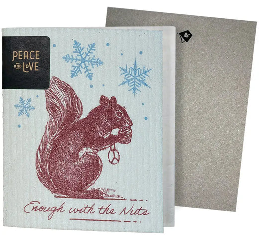 Squirrel Vintage Etching Winter Greeting Clard- Greetings