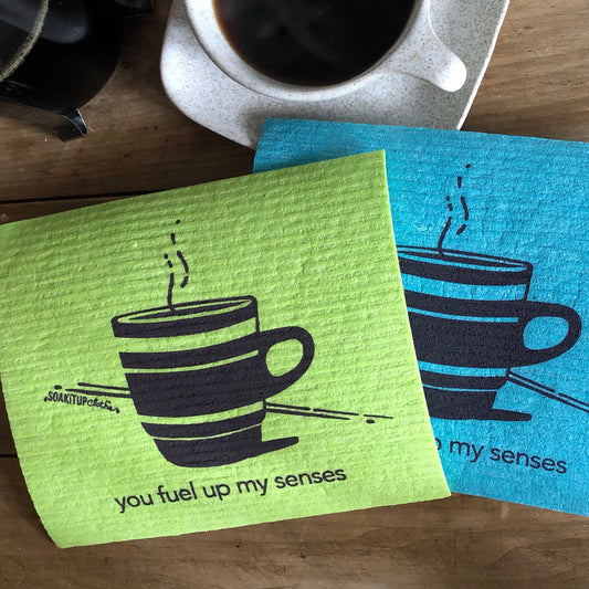 you fuel up my senses—coffee in apple - Swedish Dishcloths