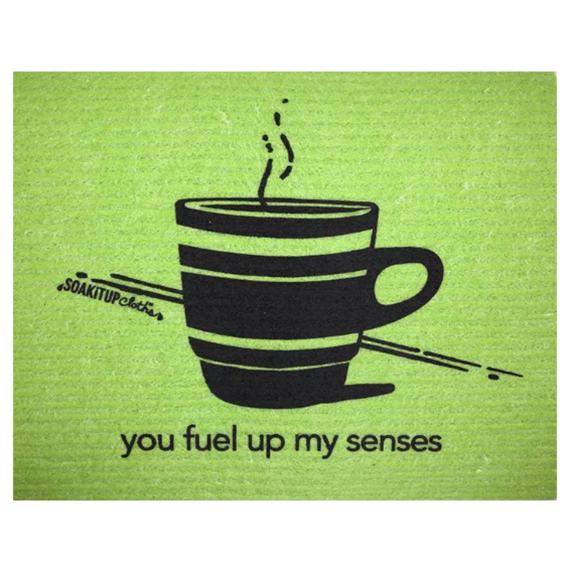 you fuel up my senses—coffee in apple - Swedish Dishcloths Soakitup.shop