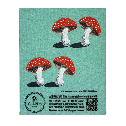 Fungi Frog –Greeting Card Turns to Swedish Sponge Cloth