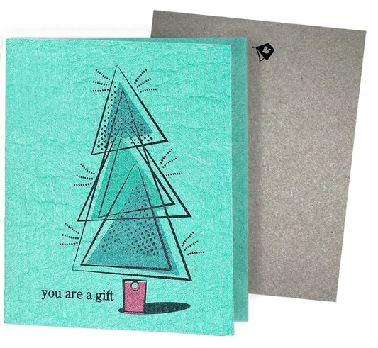 You Are a Gift Holiday Tree Clards—Greetings that Clean Up