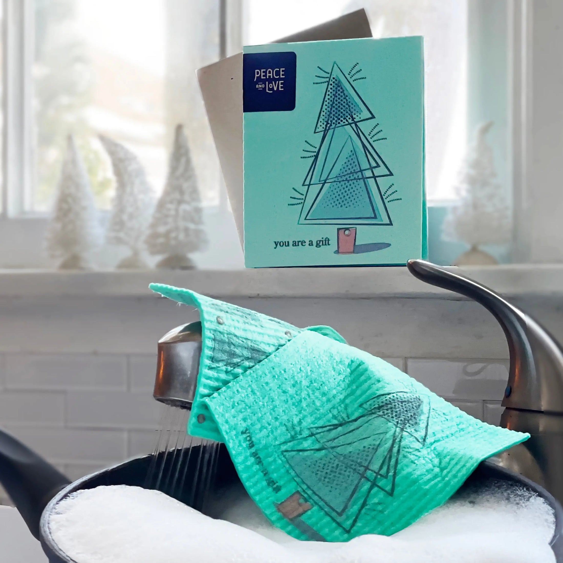 You Are a Gift Holiday Tree Clards—Greetings that Clean Up -