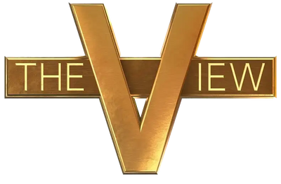 Gold-colored, three-dimensional logo featuring the text ’the view’ in a sleek, modern font.