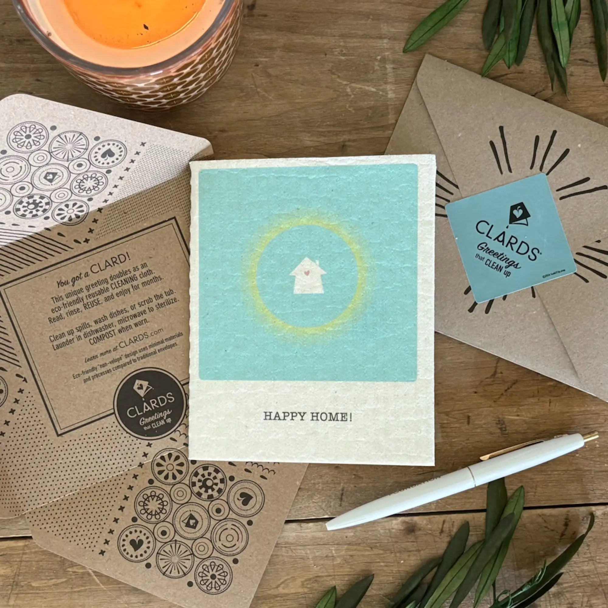 Happy Home! 2-in-1 Greeting Clard® & Eco Cloth - Eco