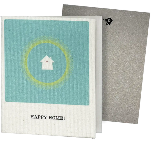 Happy Home! – Greeting Card Turns Swedish Sponge Cloth
