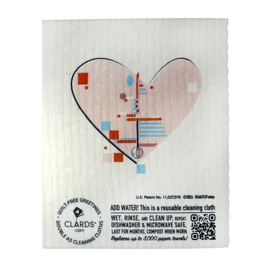 Love Finds Us –Greeting Card Turns Swedish Sponge Cloth