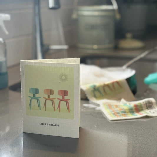 Three Chairs! 2-in-1 Greeting Clard® Eco Cloth - Eco