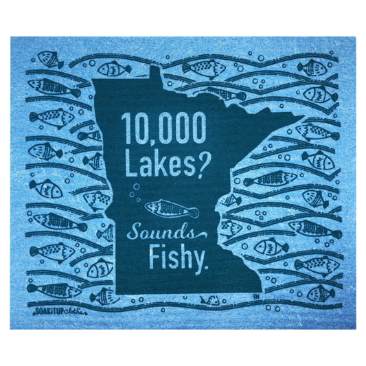 Minnesota 10,000 Lakes? Sounds Fishy. Soak iT Up Swedish dishcloth Minnesota gift soakitup.shop