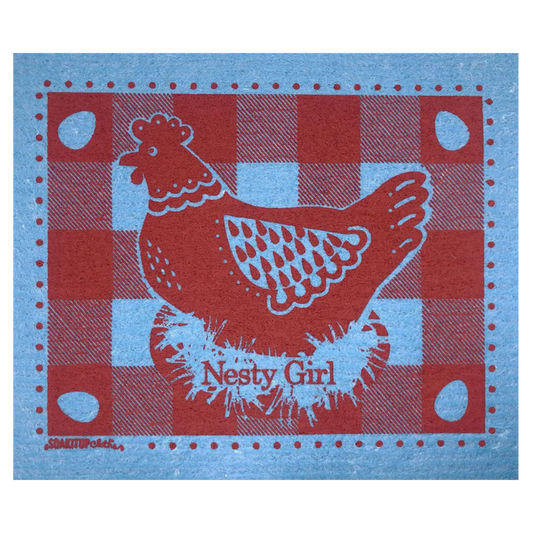Nesty Girl Hen Blue - blue - Swedish Dishcloths soakitup.shop