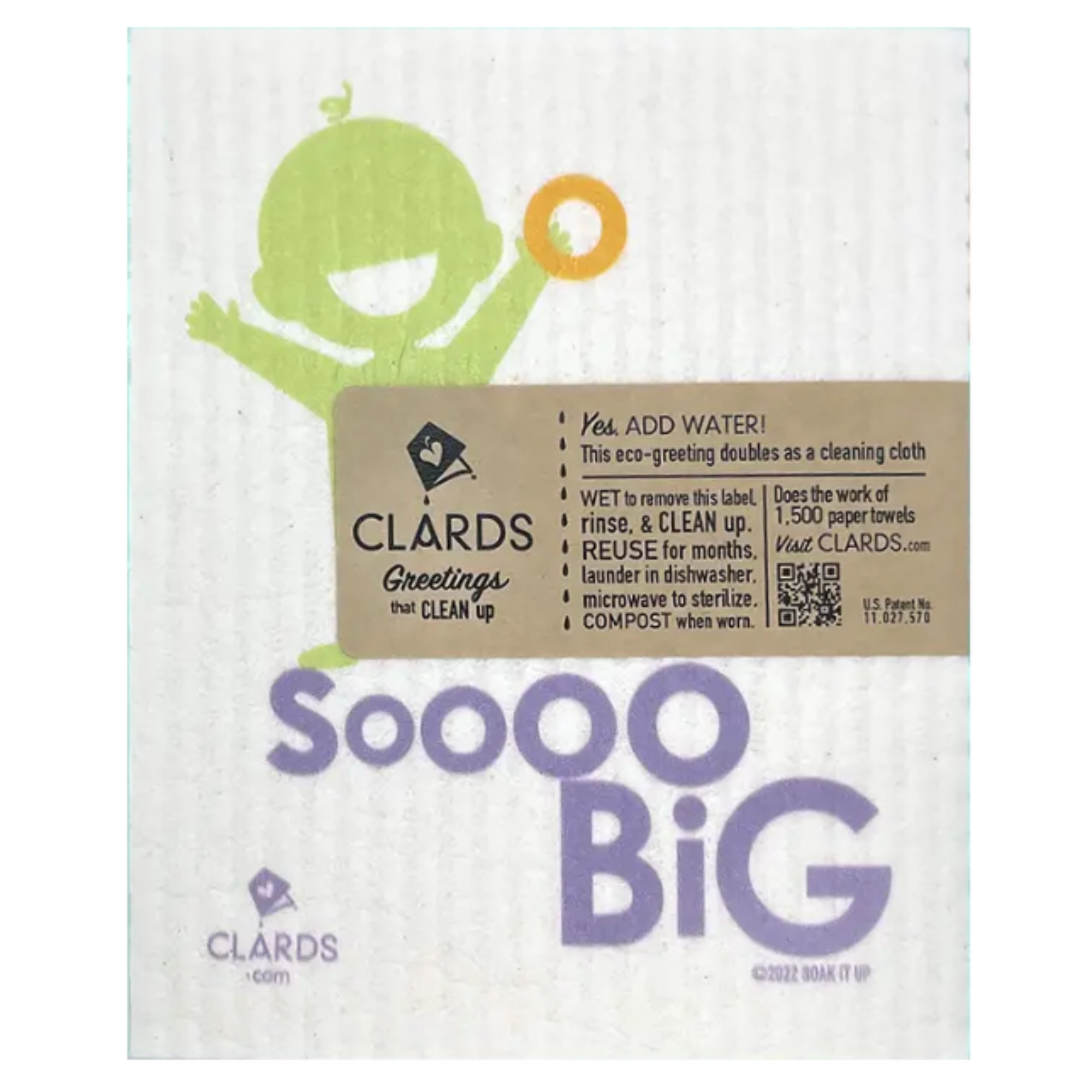 Peak a Boo So Big Baby Clards—Greetings that Clean Up - Eco