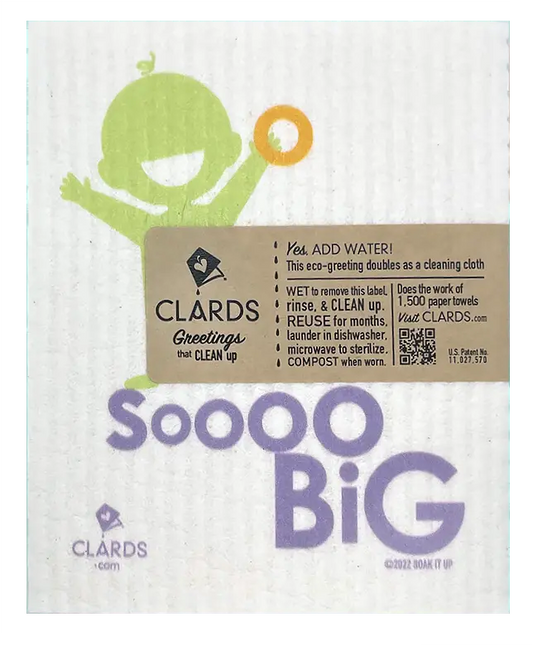 Peak a Boo So Big Baby Clards—Greetings that Clean Up - Eco