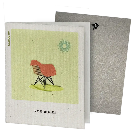 You Rock! Mid-century Rocker Greeting Card Turns Into cleaning cloth