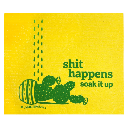 Sh*t Happens Soak iT Up - Yellow - Swedish Dishcloths