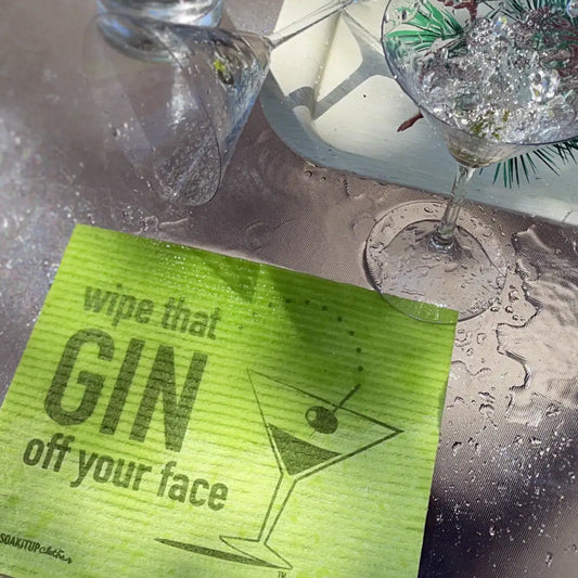 Wipe That GIN Off Your Face - Swedish Dishcloths Gifts in use soakitup.shop