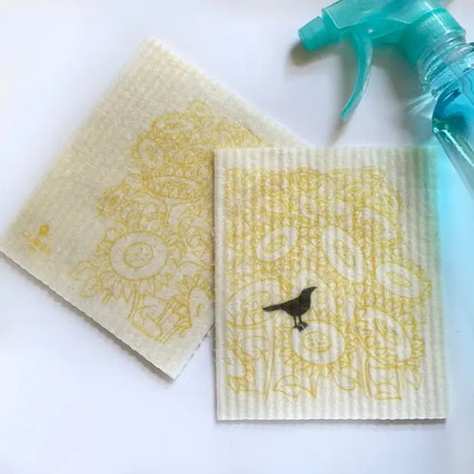 Sunflowers Status Crow Greeting Card Turns Into a Swedish