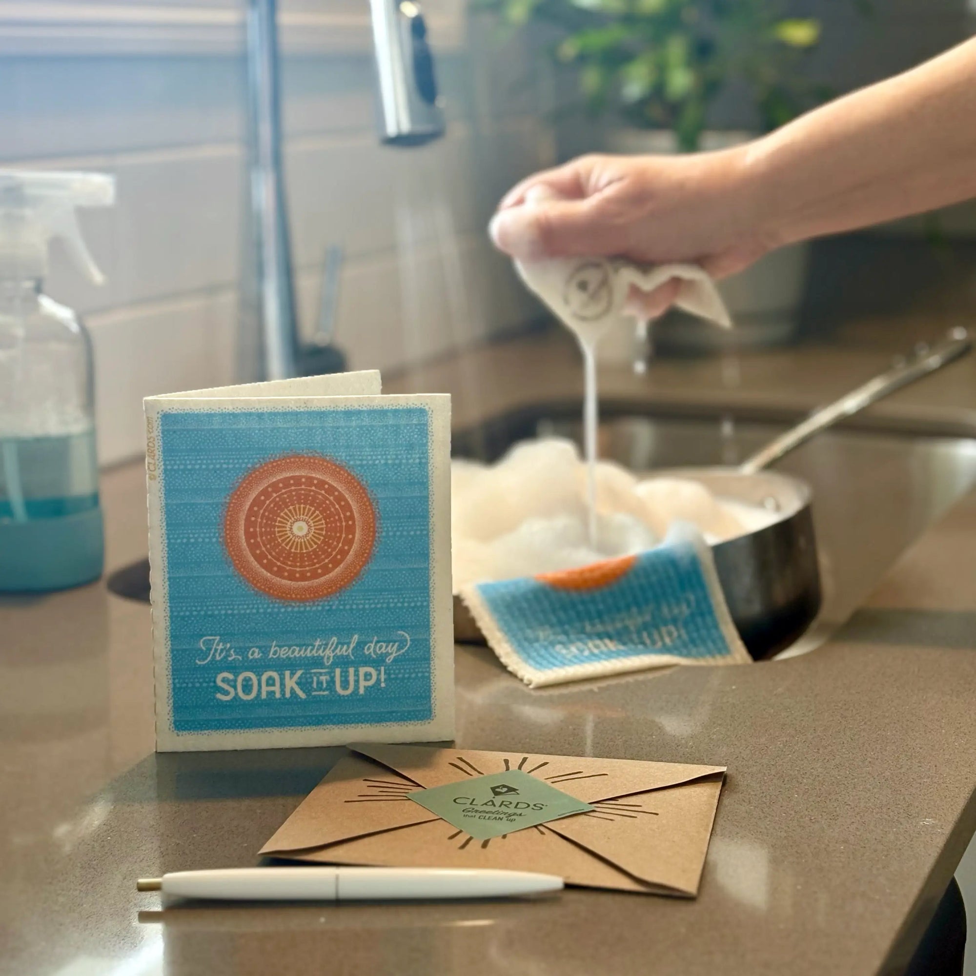 You Are a Gift (And So Is This) – Greeting Card Turns Into reusable cleaning cloths soakitup.shop