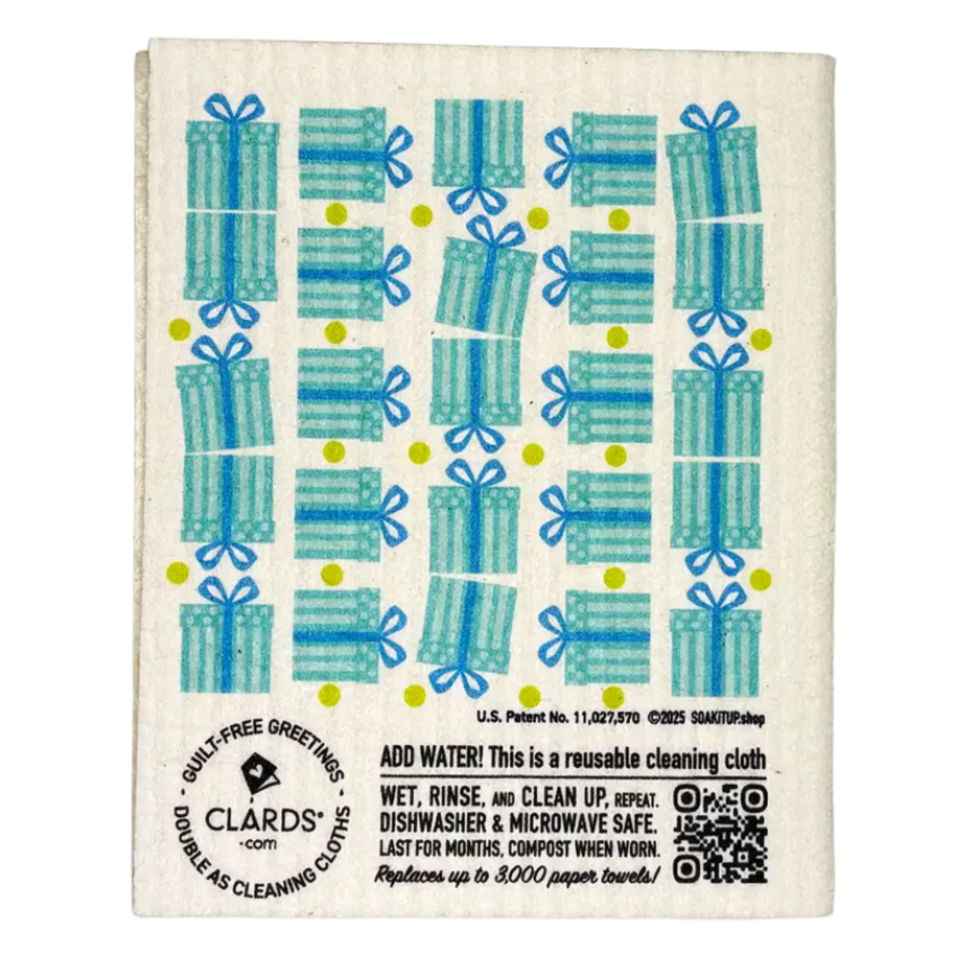 back Thank You you are a gift– Greeting Card Turns Into reusable cleaning cloths soakitup.shop